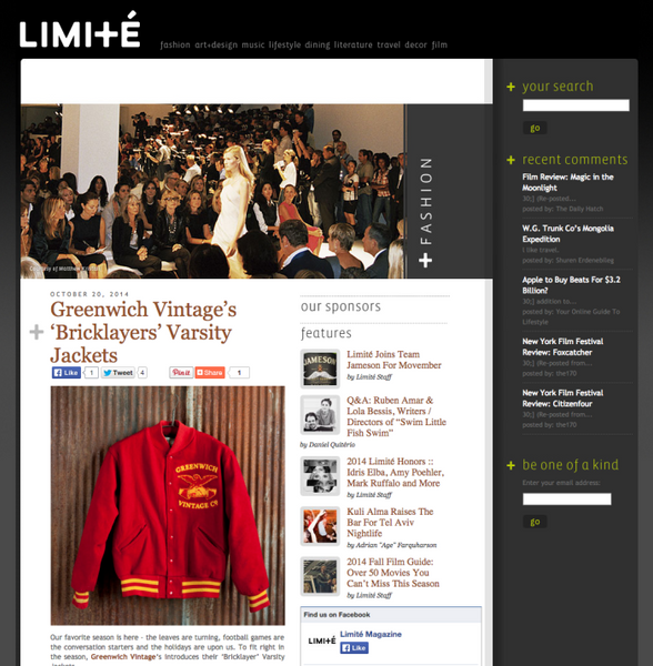 GVco's Bricklayer Varsity Jackets in Limité Magazine
