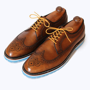 Custom:  Brown Wingtip with Blue Sole
