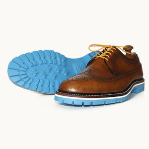 Custom:  Brown Wingtip with Blue Sole