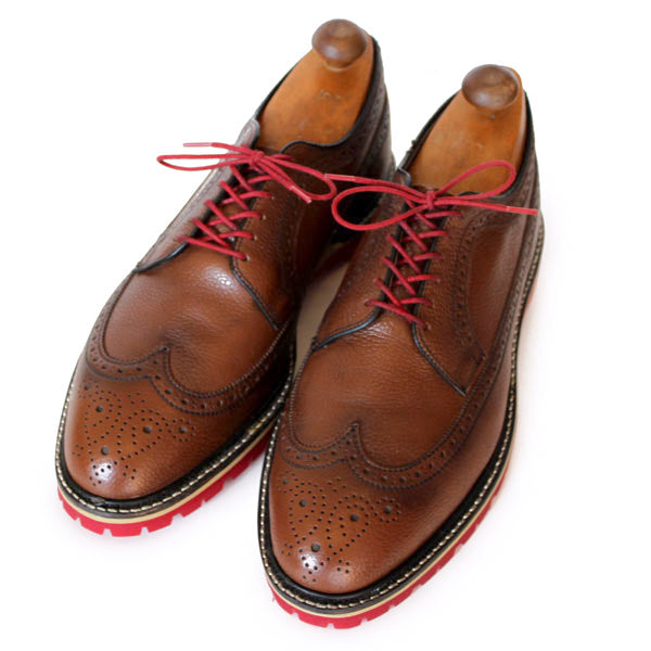 Custom:  Brown Wingtip with Red Sole